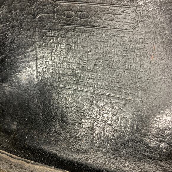 VTG 1980s Coach Chester Canteen Crossbody Bag Black Leather Purse Brass Hardware - Picture 9 of 9